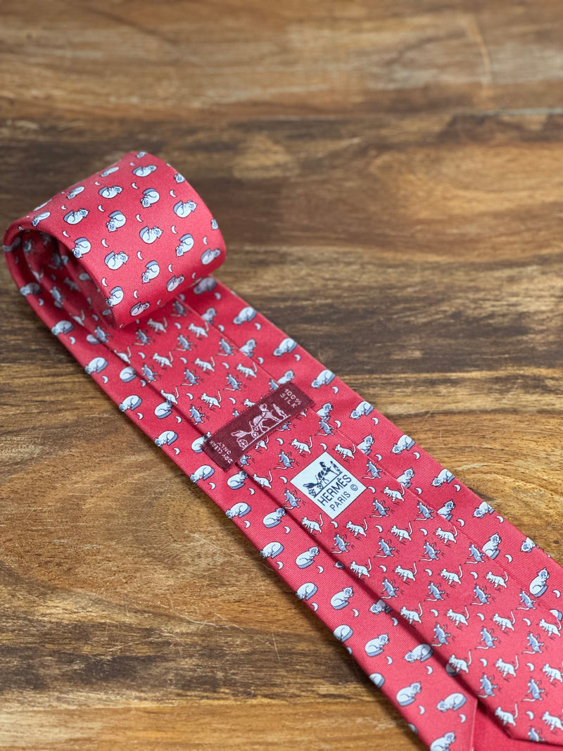 Corbata Hermés roja