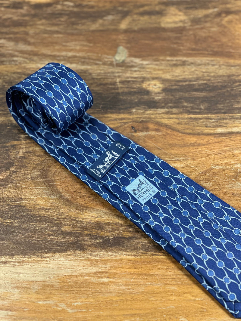 Corbata Hermés azul
