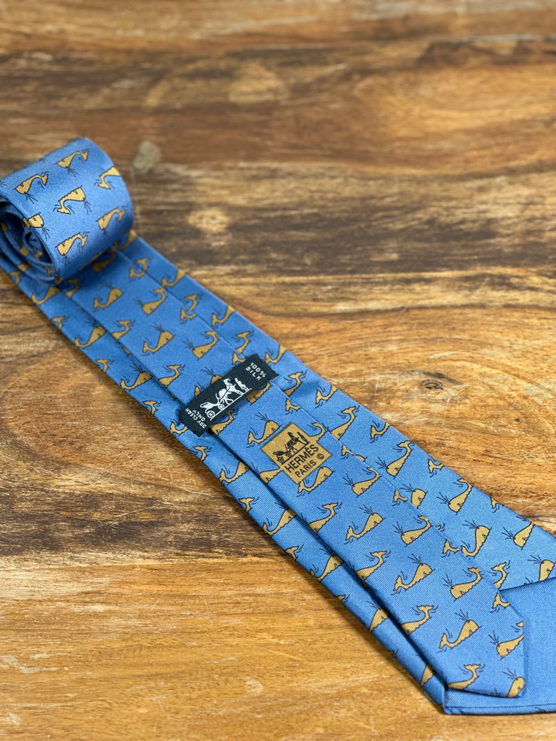 Corbata Hermés azul