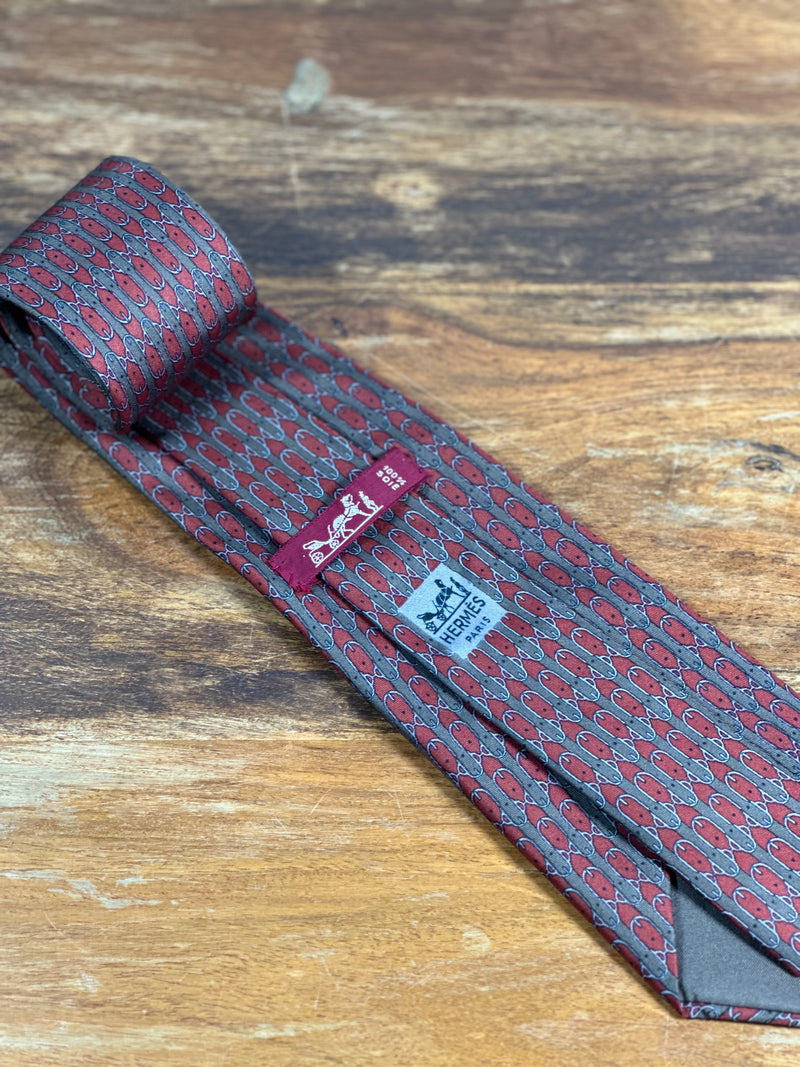 Corbata Hermés marrón
