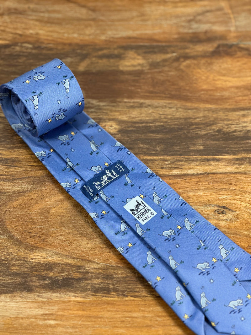 Corbata Hermés azul