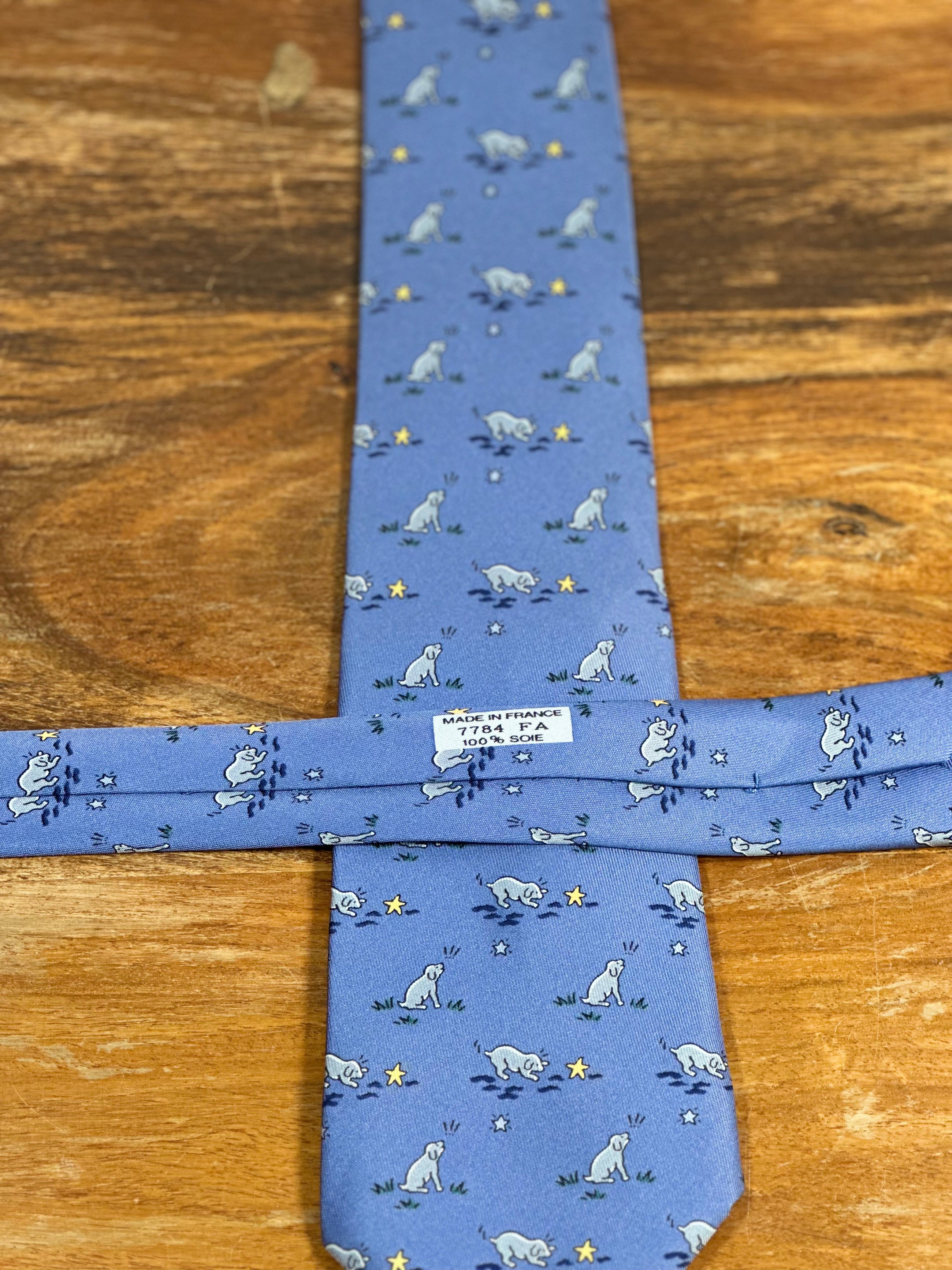 Corbata Hermés azul