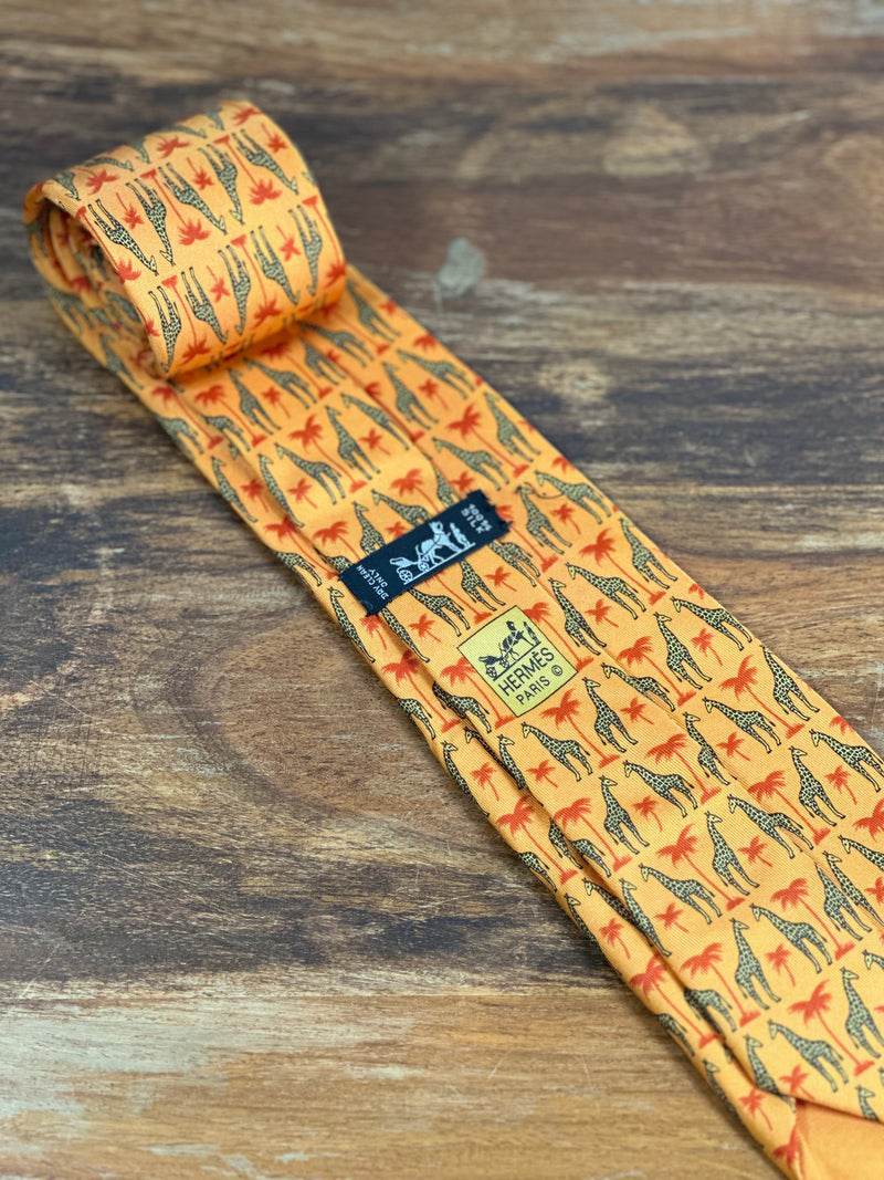 Corbata Hermés naranja