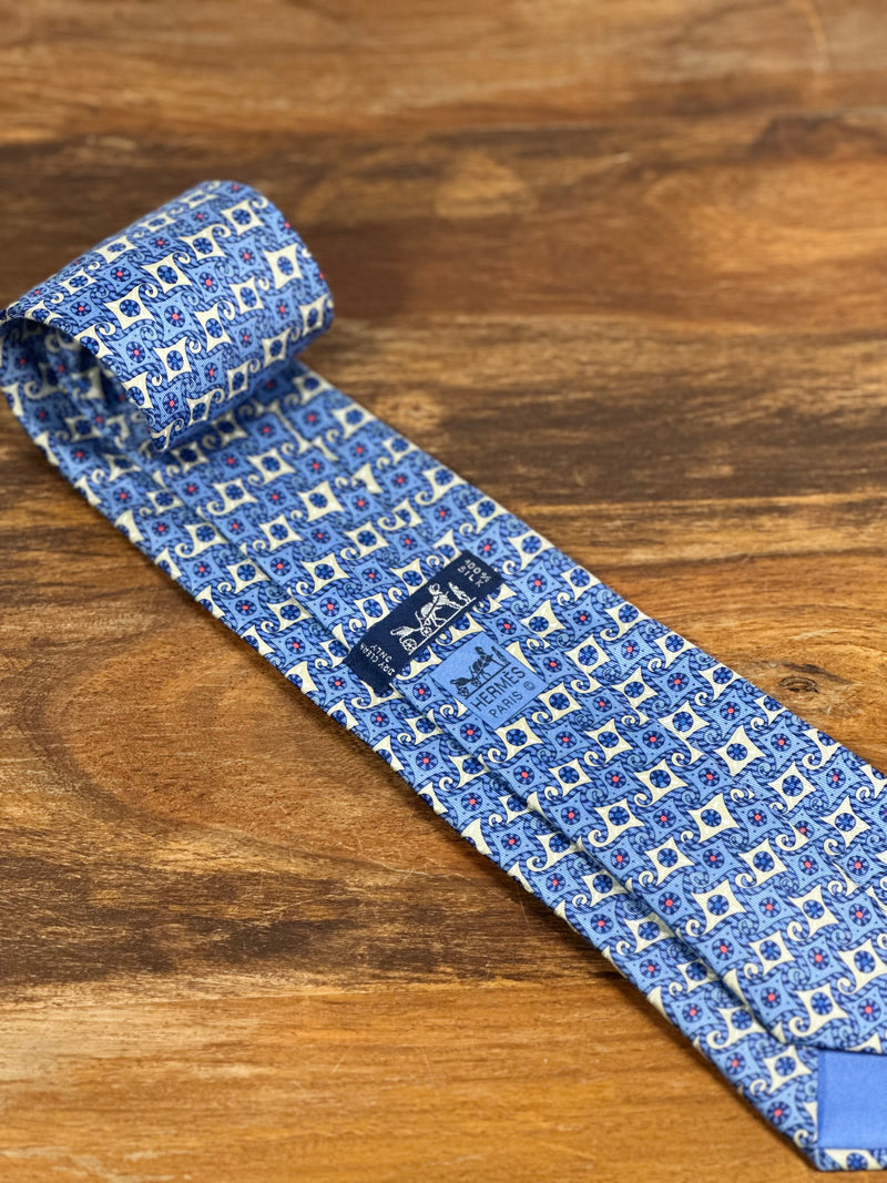 Corbata Hermés azul