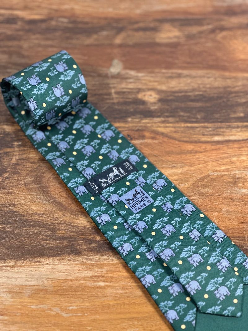 Corbata Hermés verde