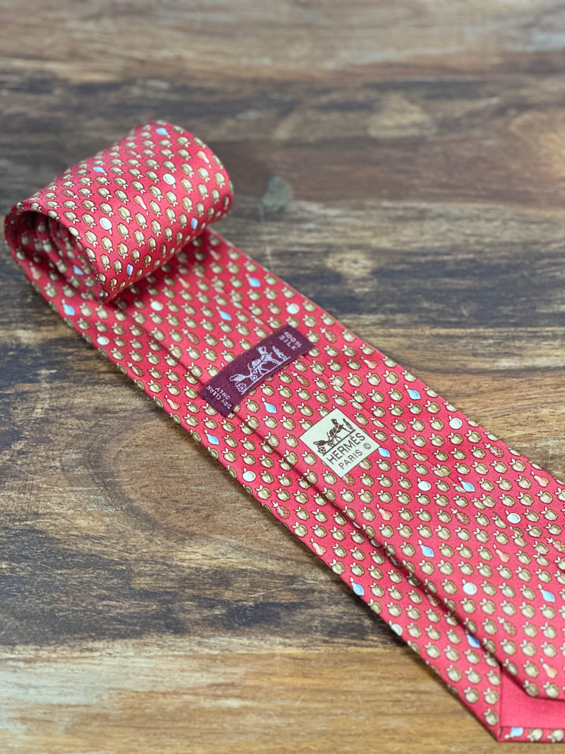 Corbata Hermés roja