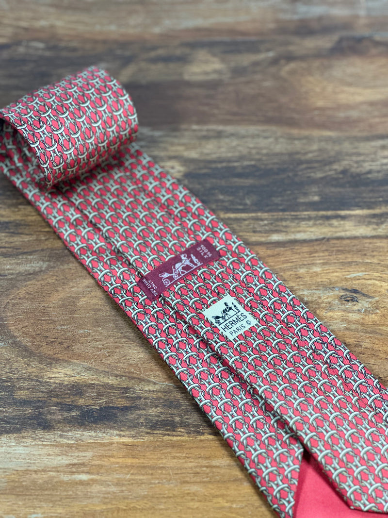 Corbata Hermés roja