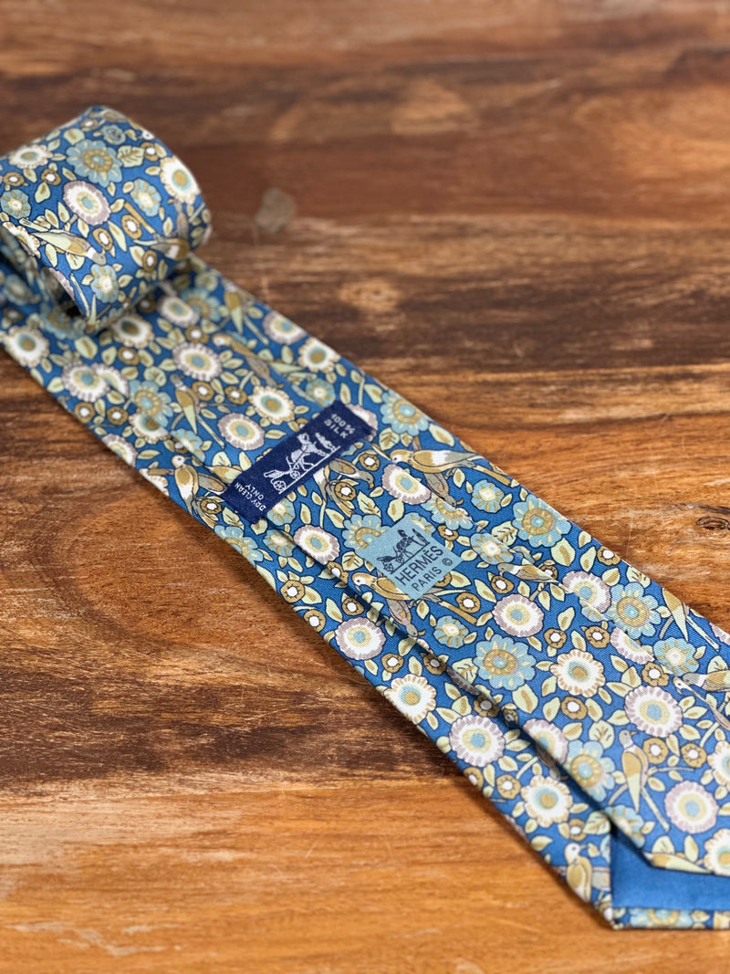 Corbata Hermés azul