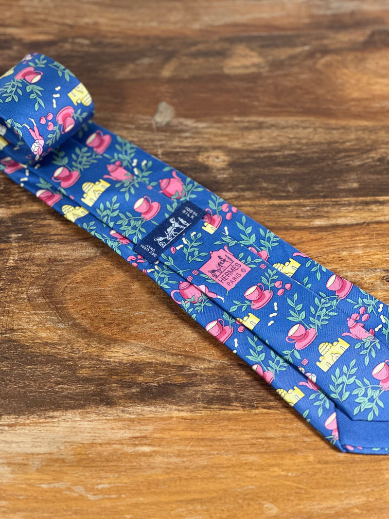 Corbata Hermés azul