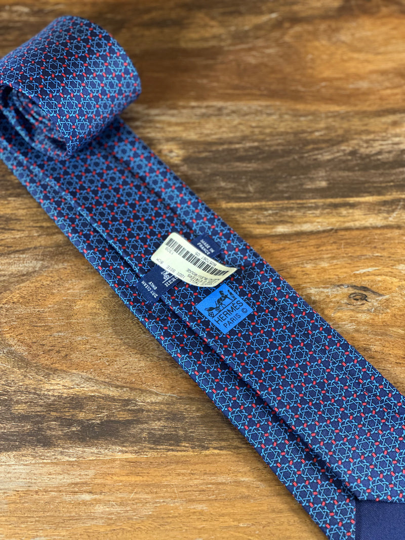 Corbata Hermés azul nueva