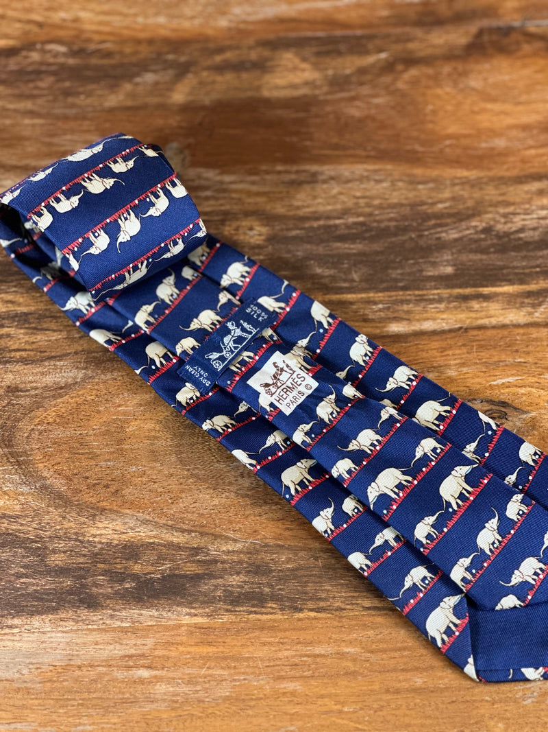 Corbata Hermés azul