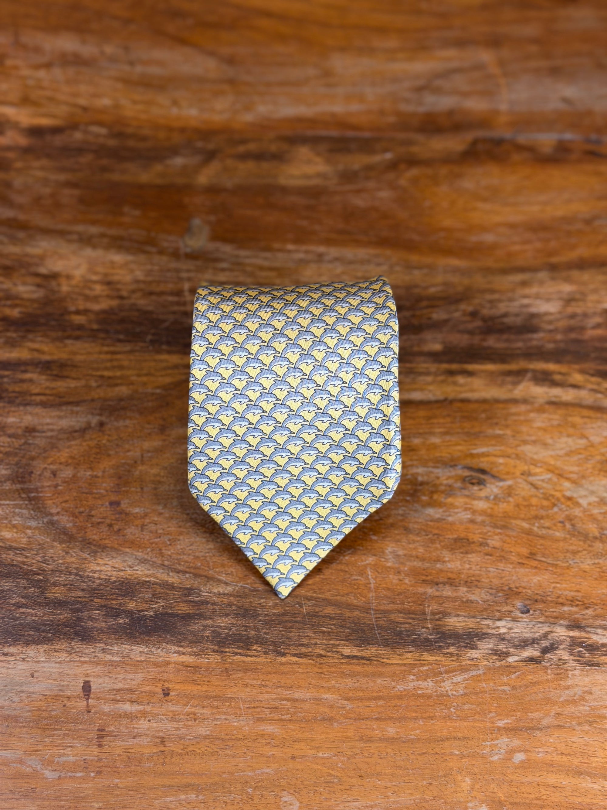 Corbata Hermés amarilla