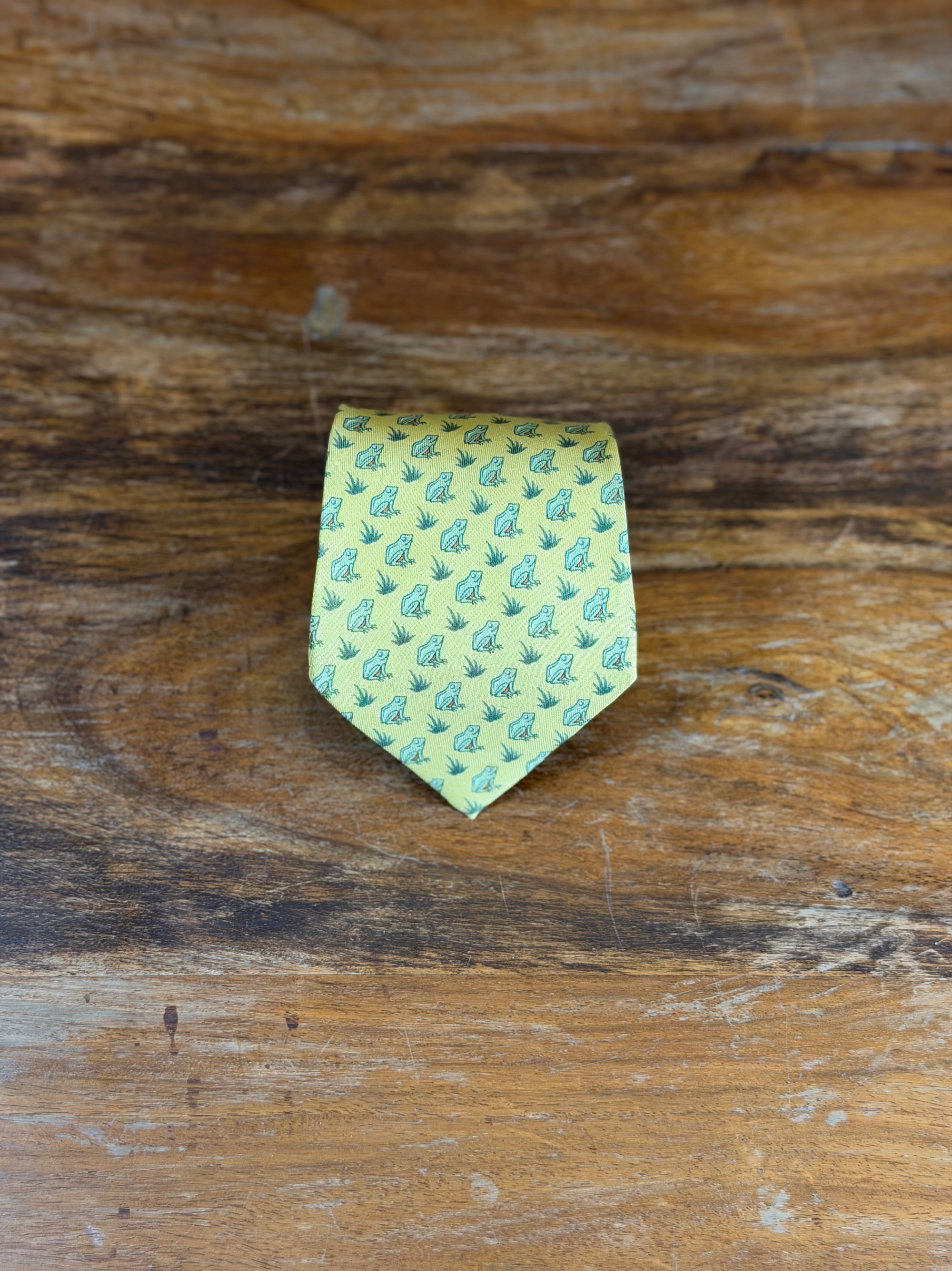 Corbata Hermés amarilla