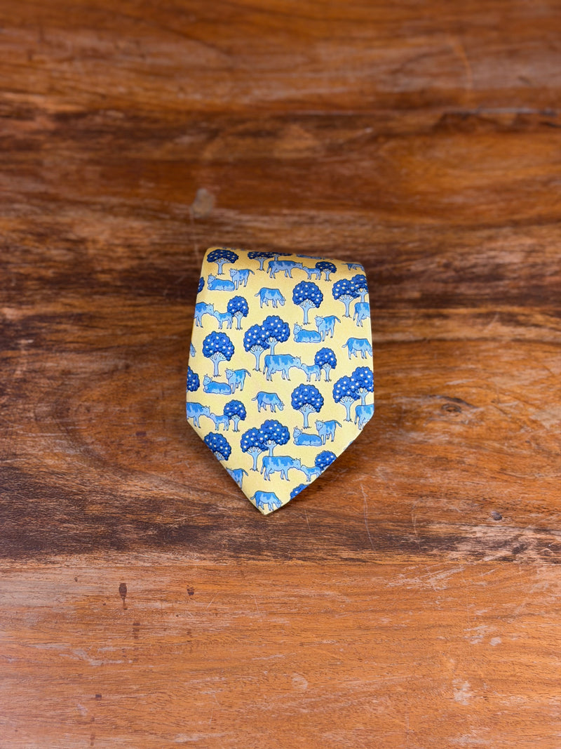 Corbata Hermés amarilla