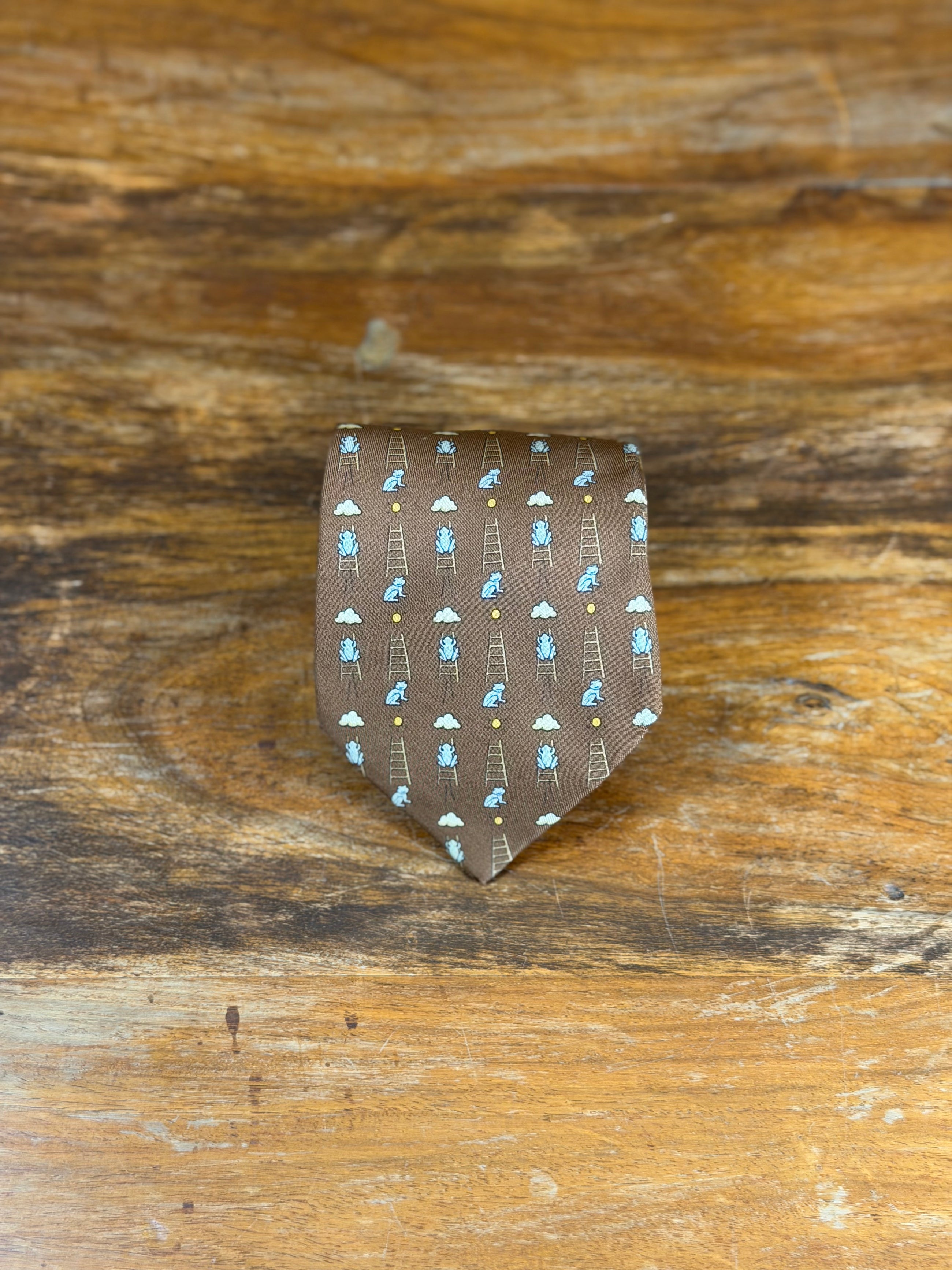 Corbata Hermés marrón