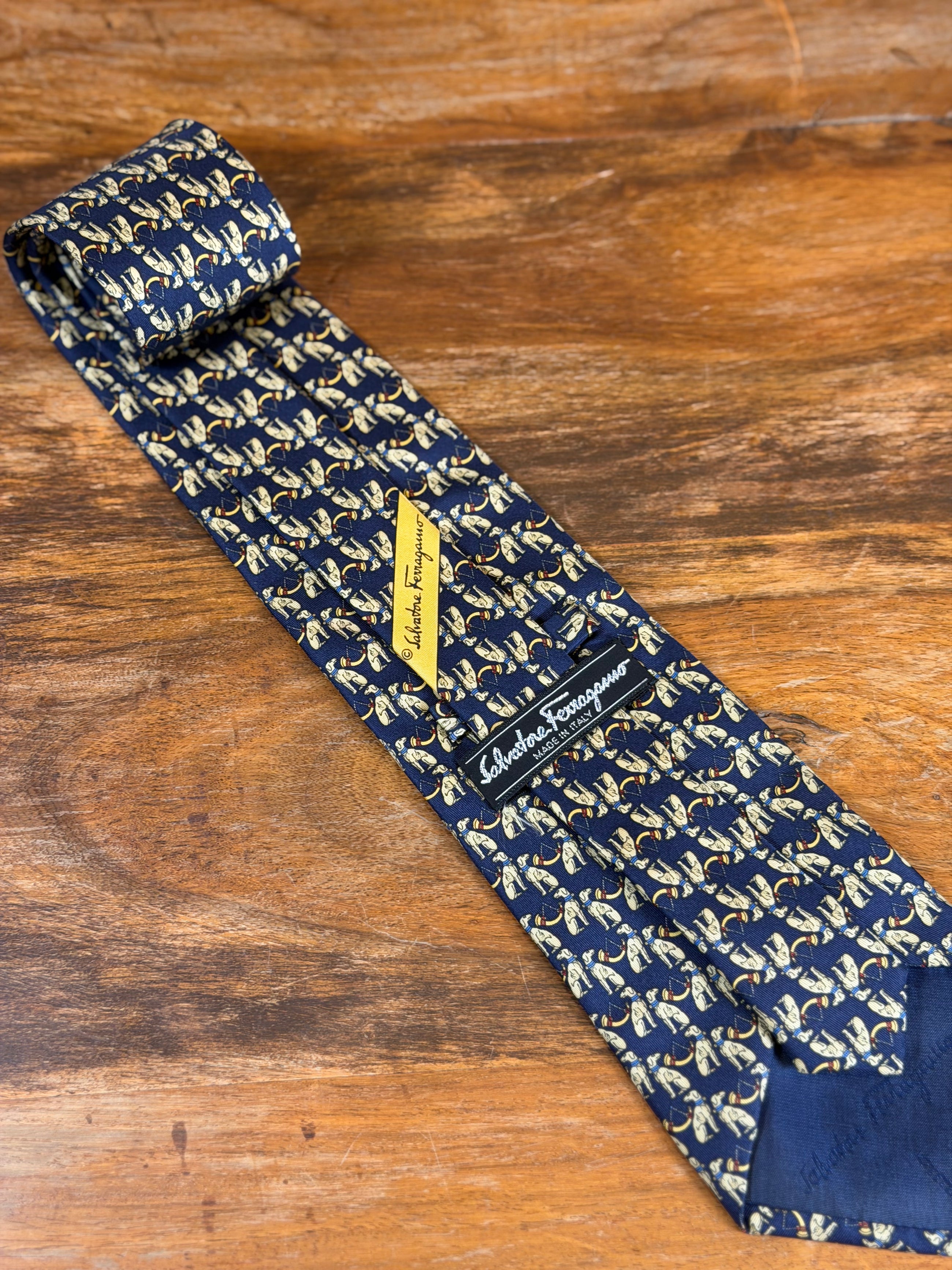 Corbata Salvatore Ferragamo azul