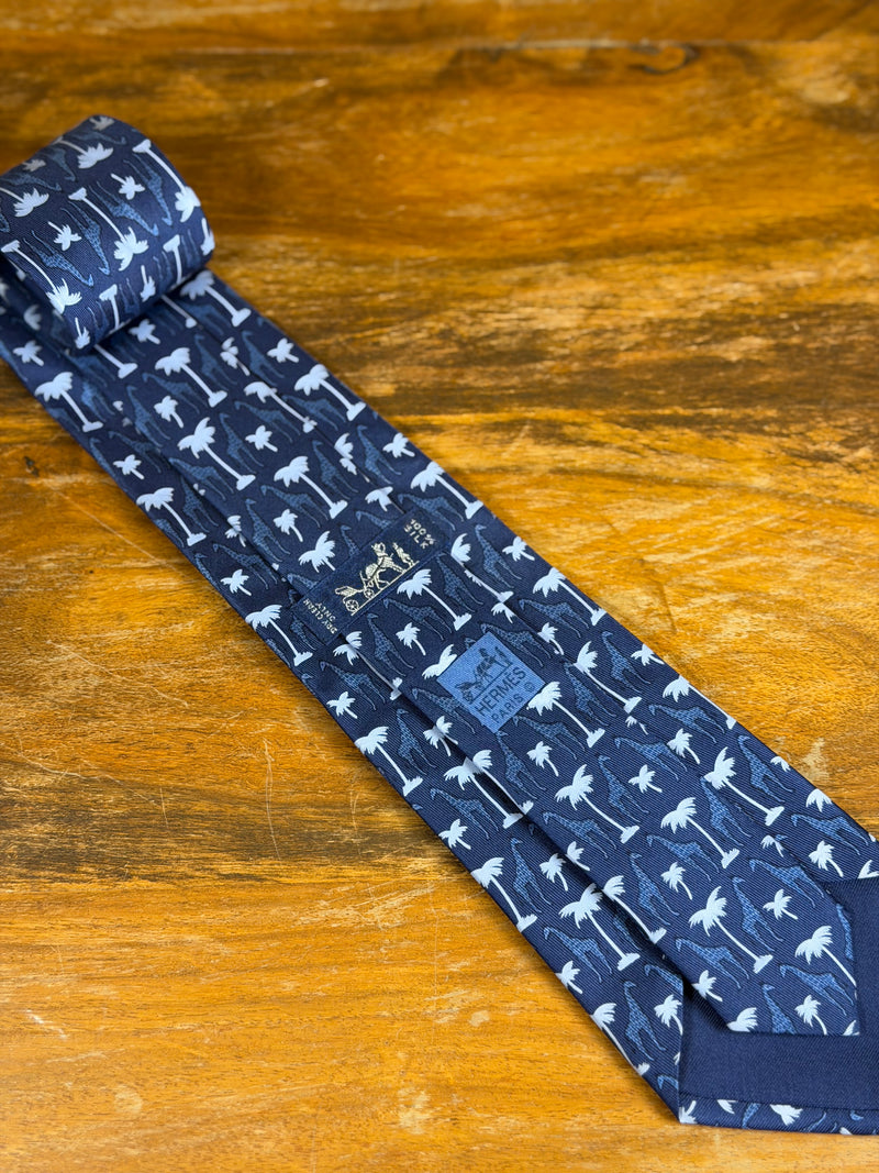 Corbata Hermés azul