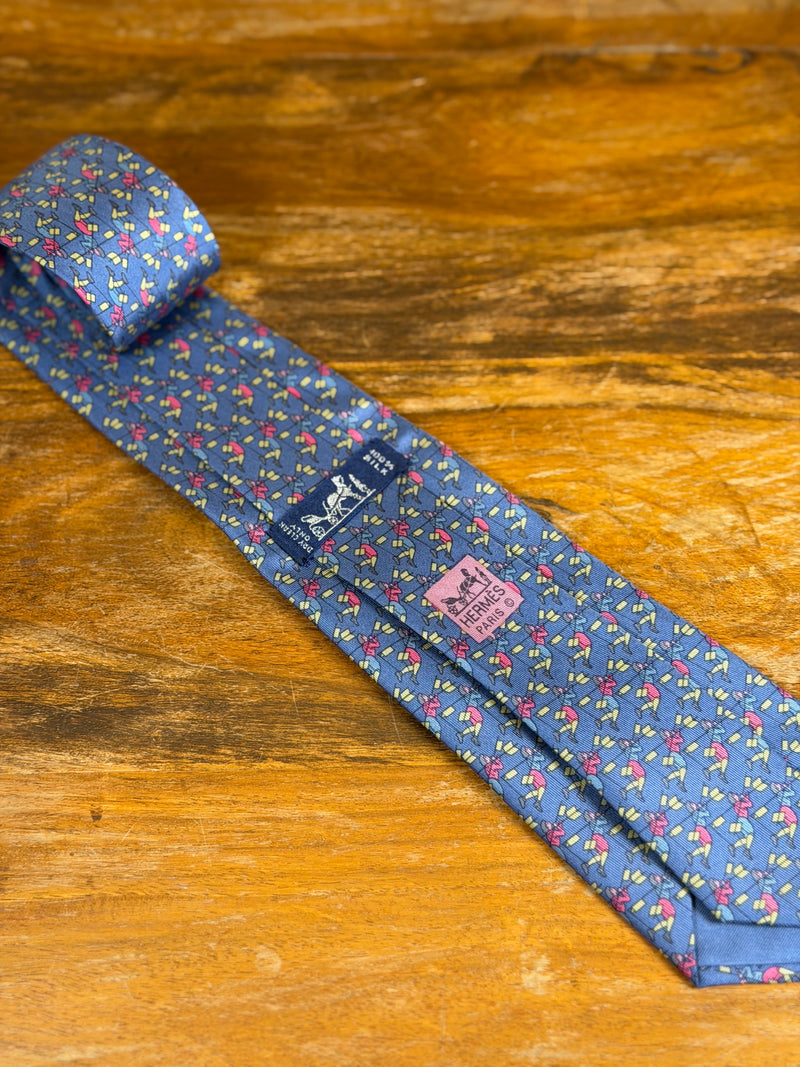 Corbata Hermés azul