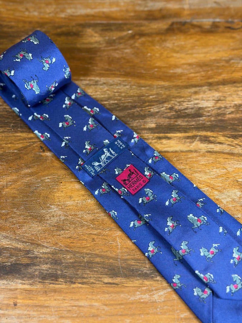 Corbata Hermés azul