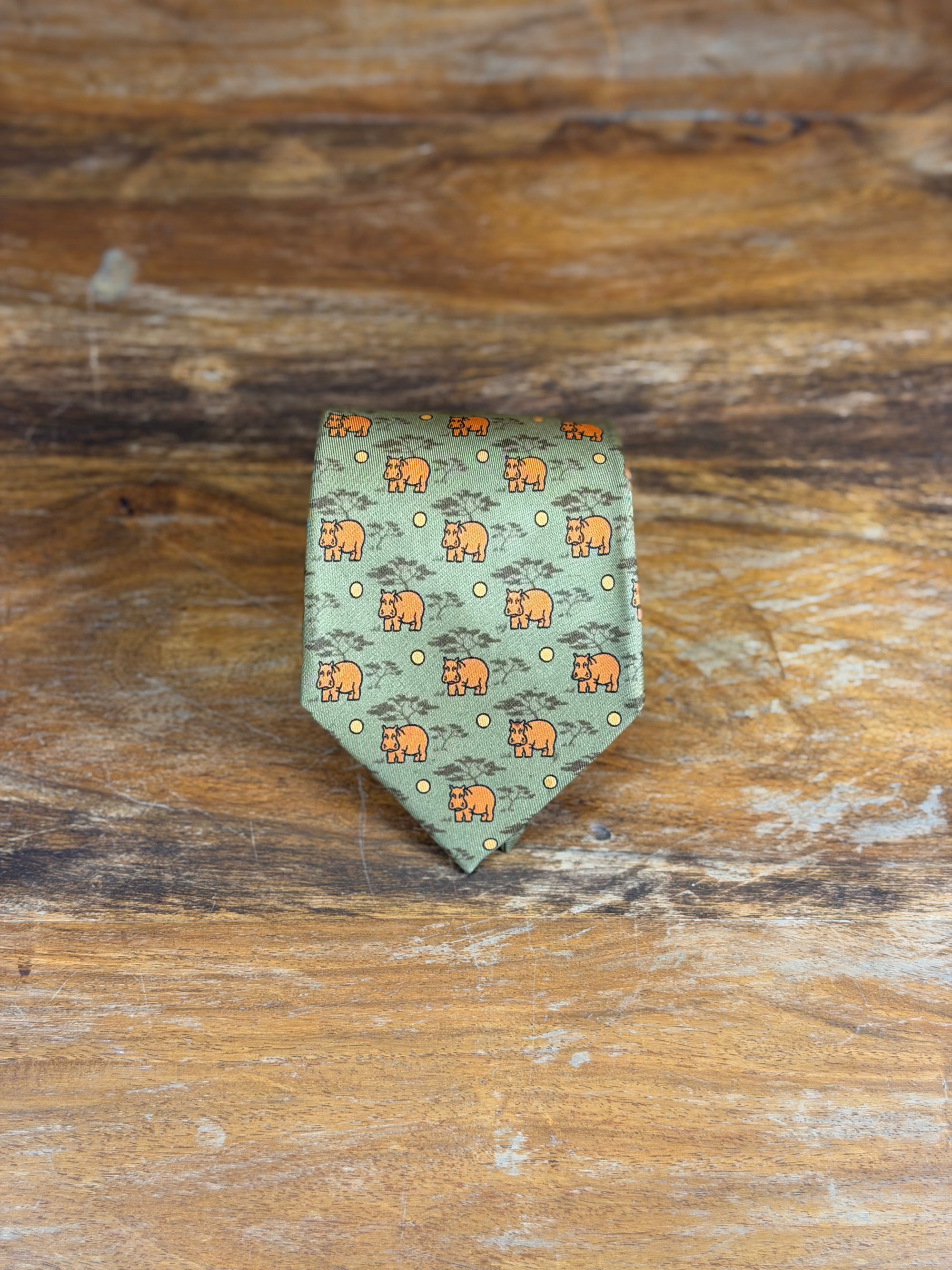 Corbata Hermés verde