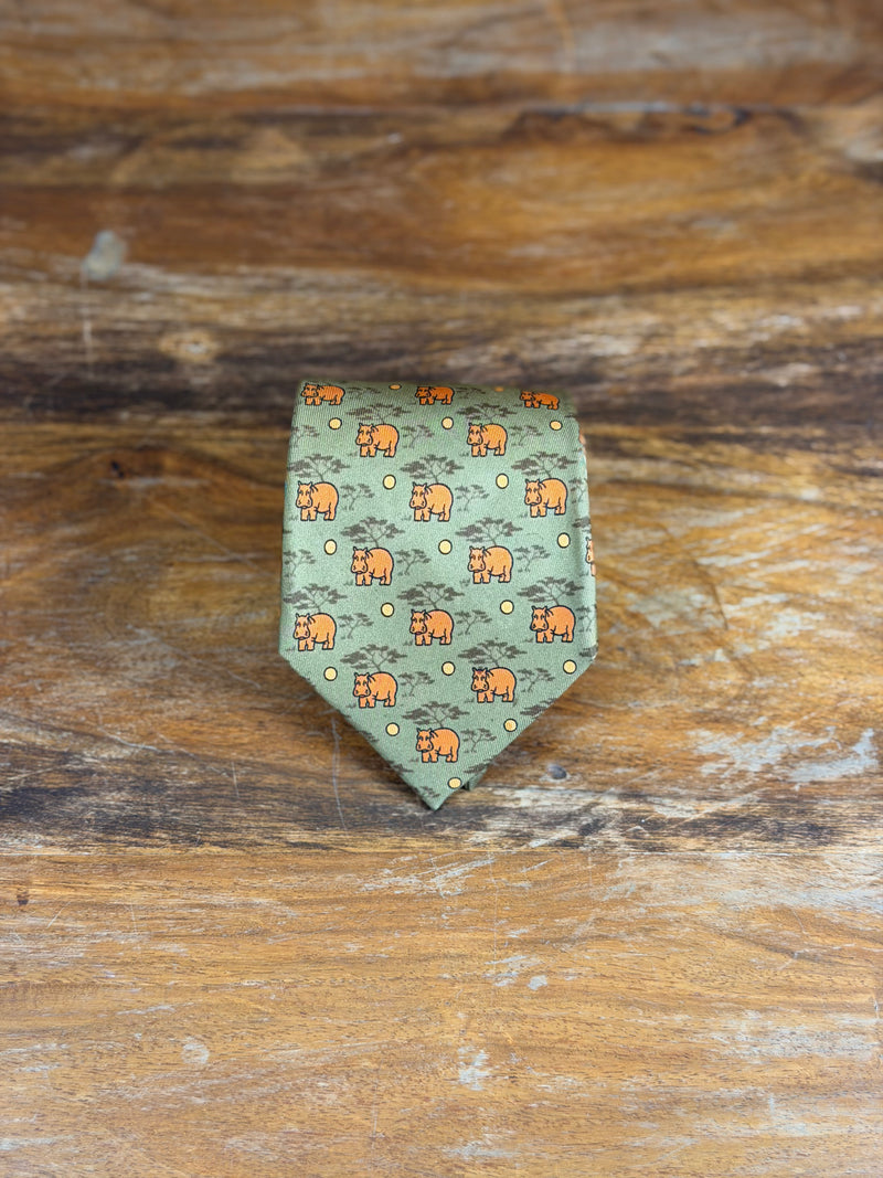 Corbata Hermés verde