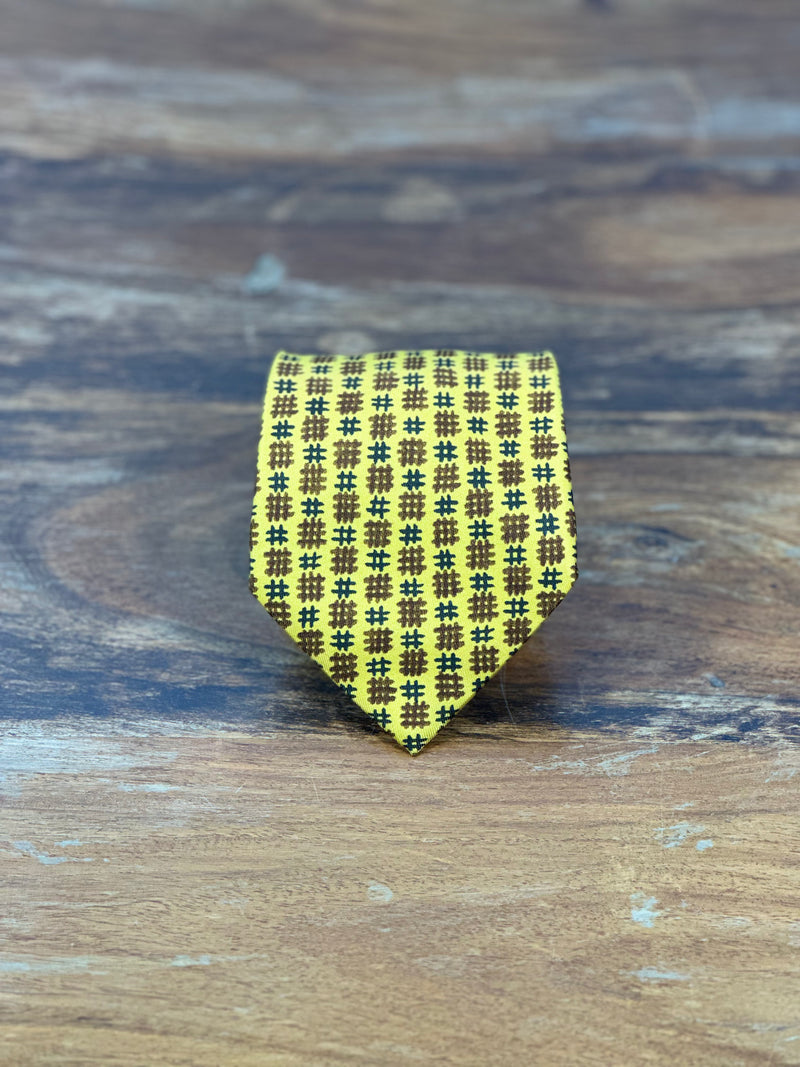 Corbata Hermés amarilla