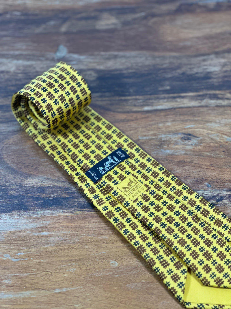 Corbata Hermés amarilla