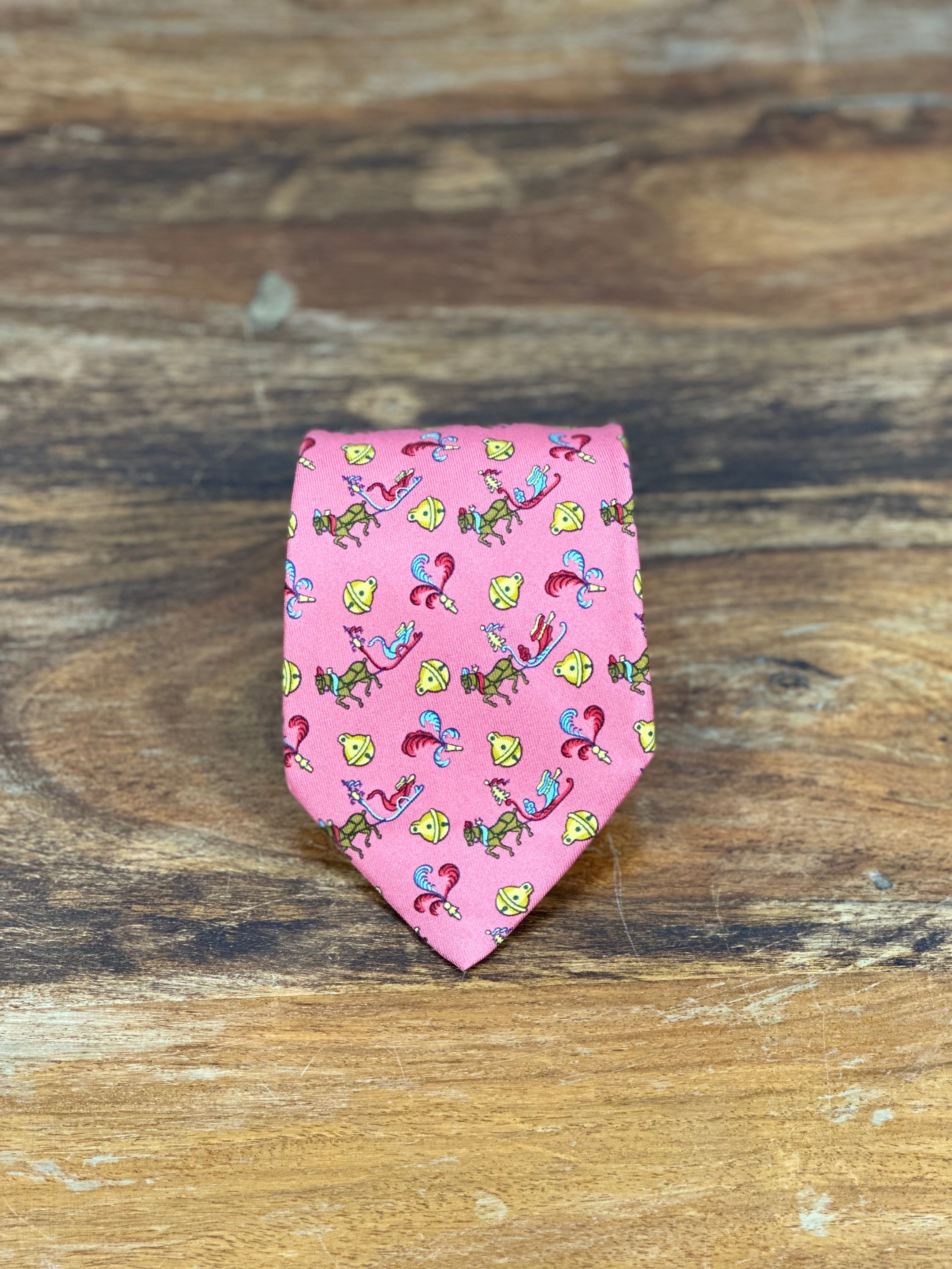 Corbata Hermés rosa