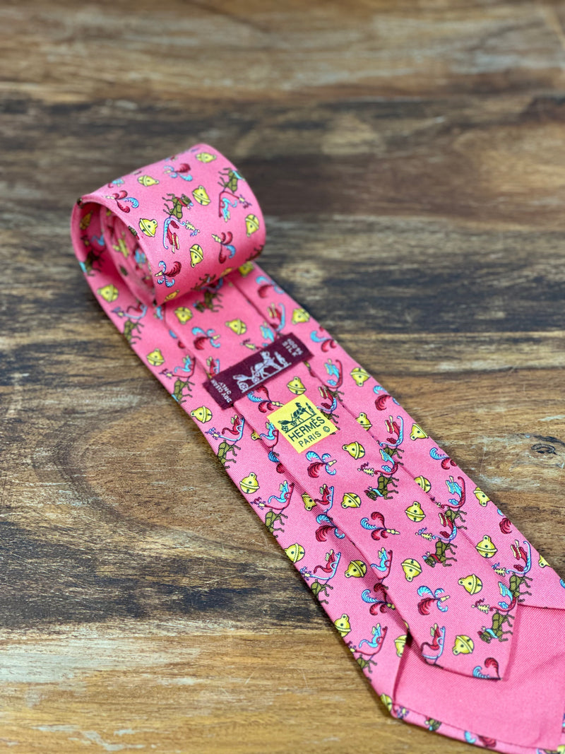 Corbata Hermés rosa