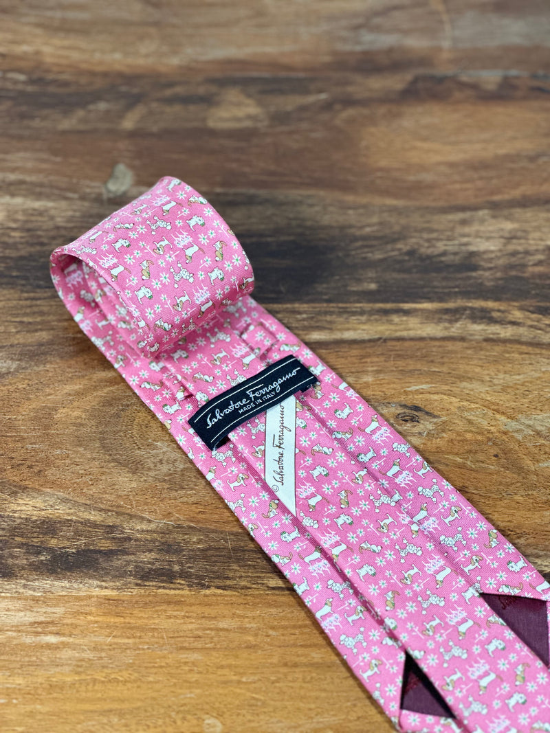 Corbata Salvatore Ferragamo rosa