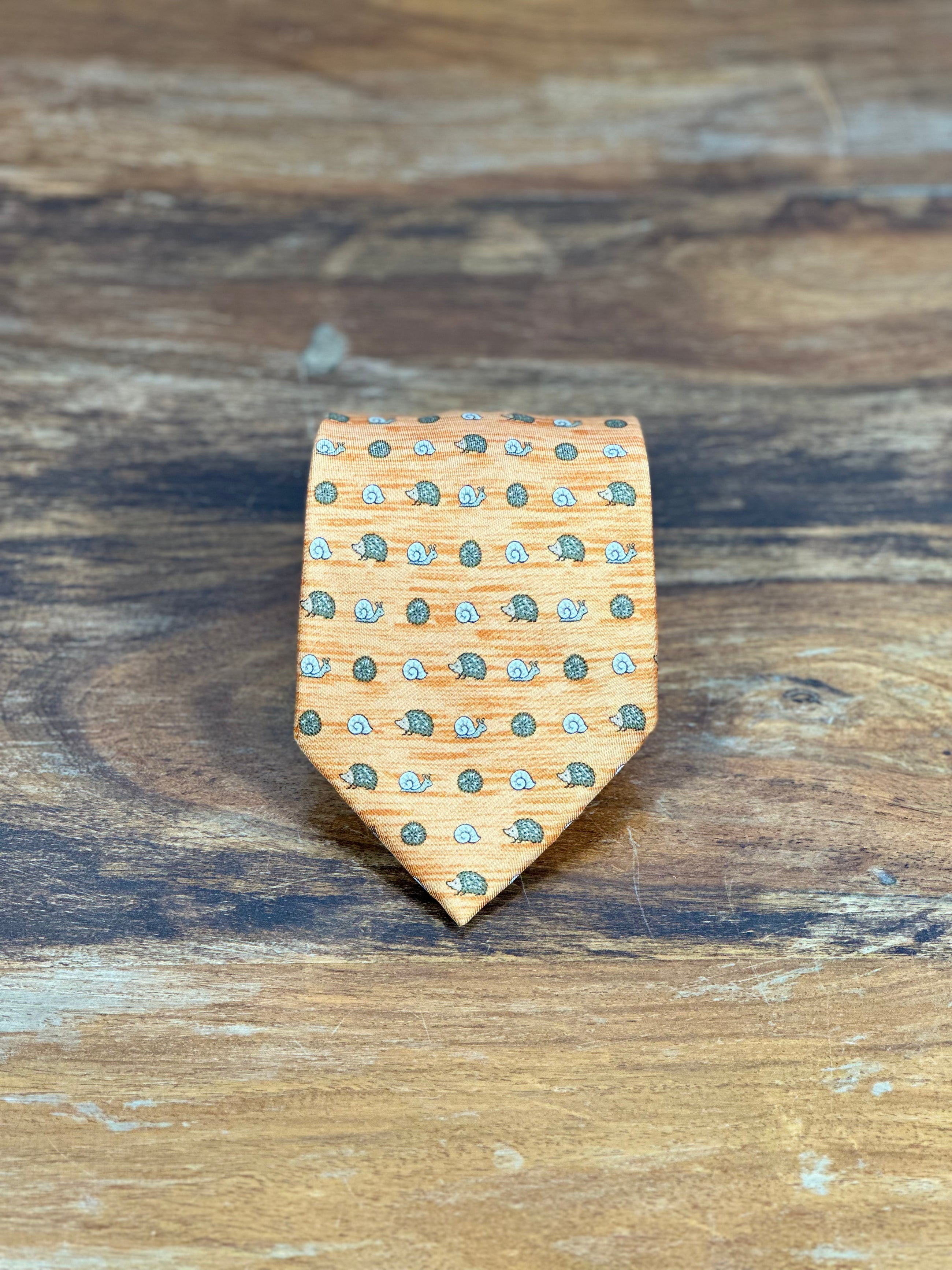 Corbata Hermés naranja