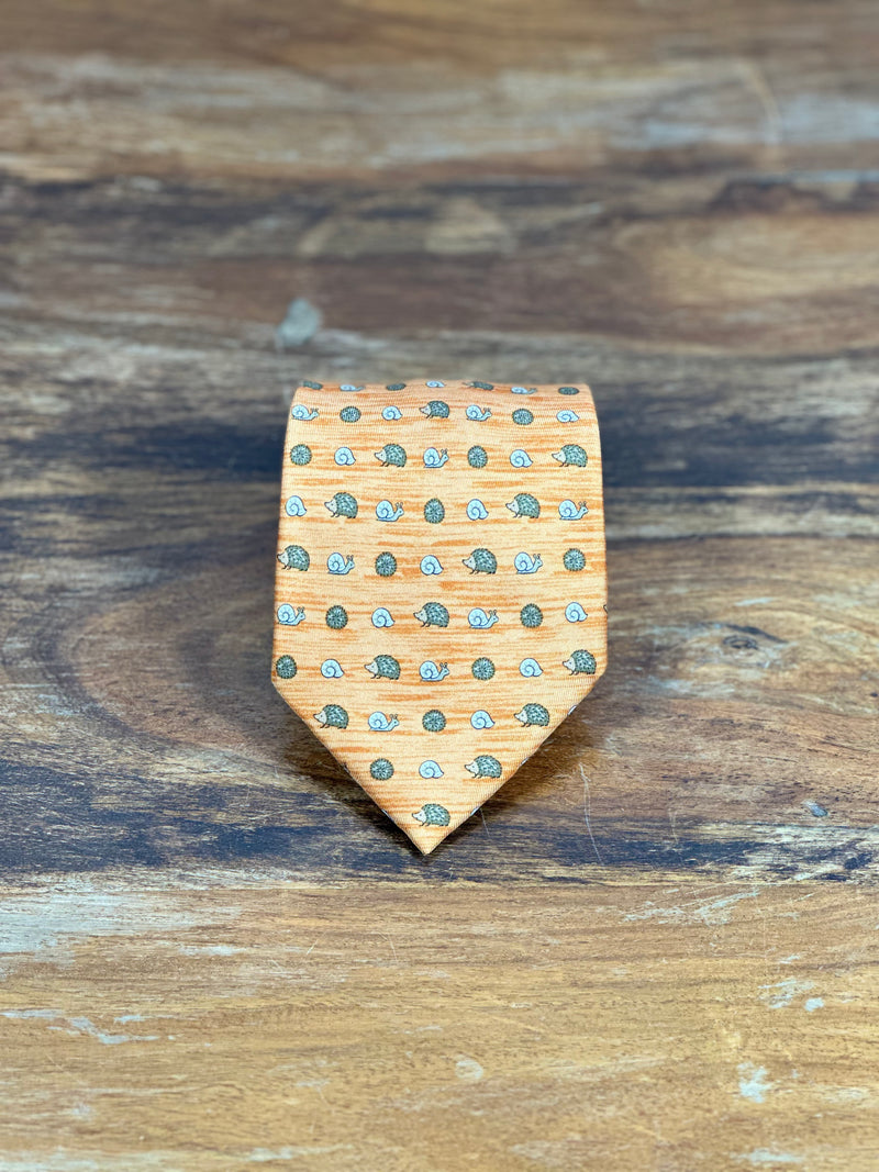 Corbata Hermés naranja
