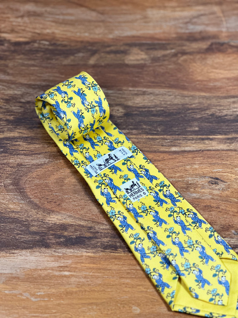 Corbata Hermés amarilla