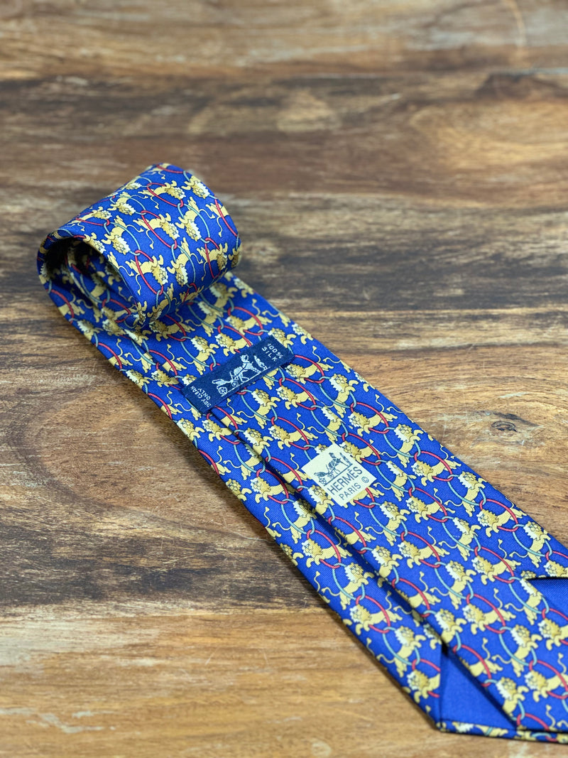 Corbata Hermés azul