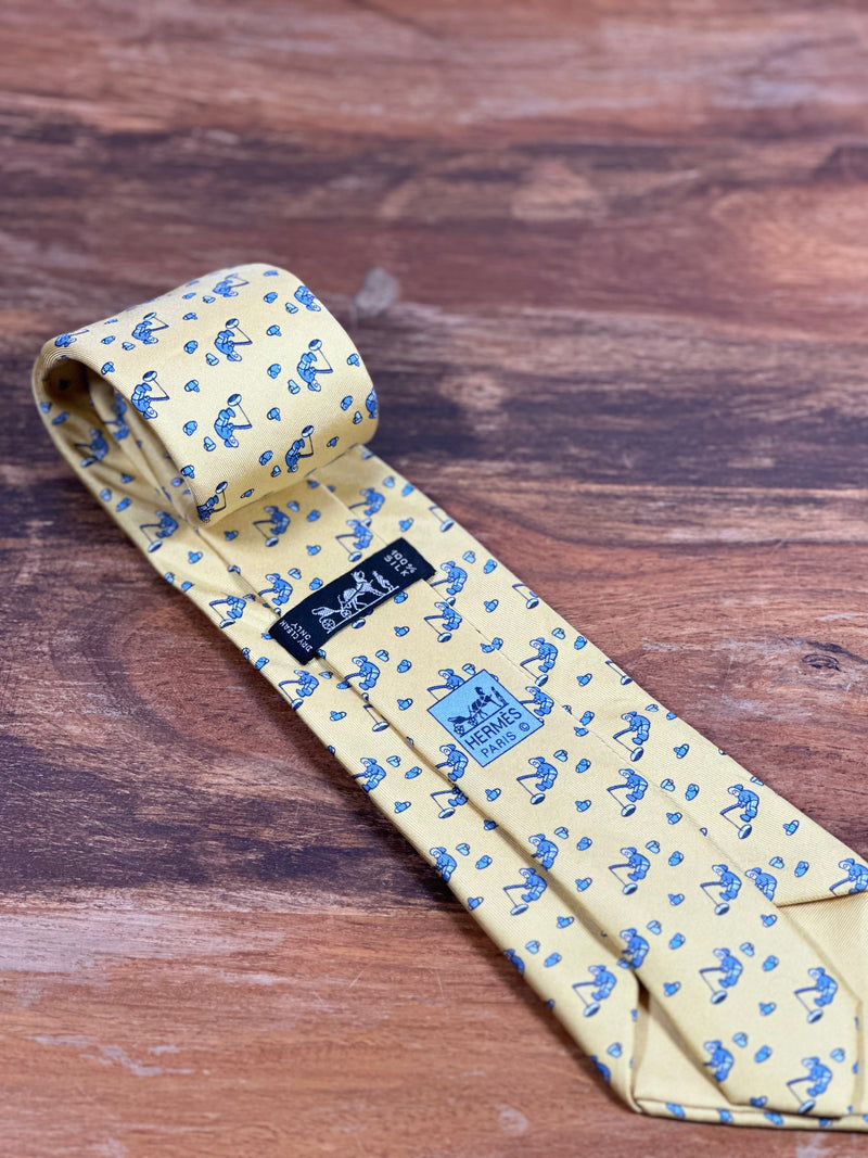 Corbata Hermés amarilla
