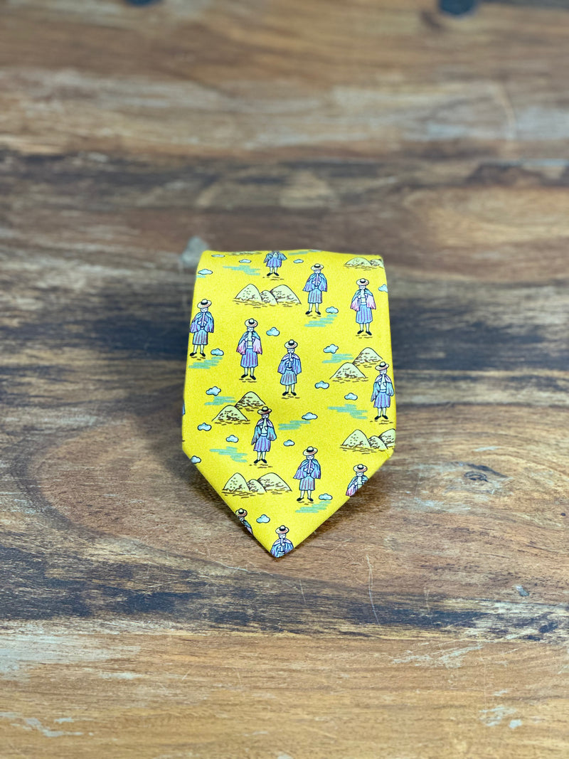 Corbata Hermés amarilla