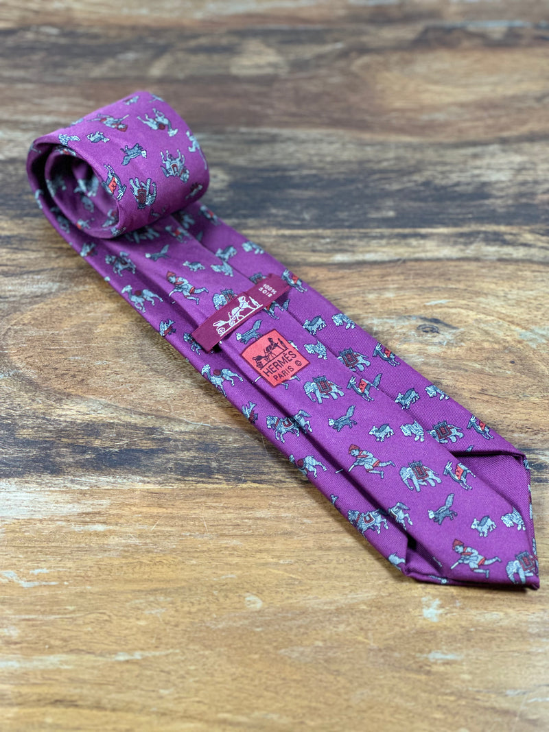 Corbata Hermés burdeos