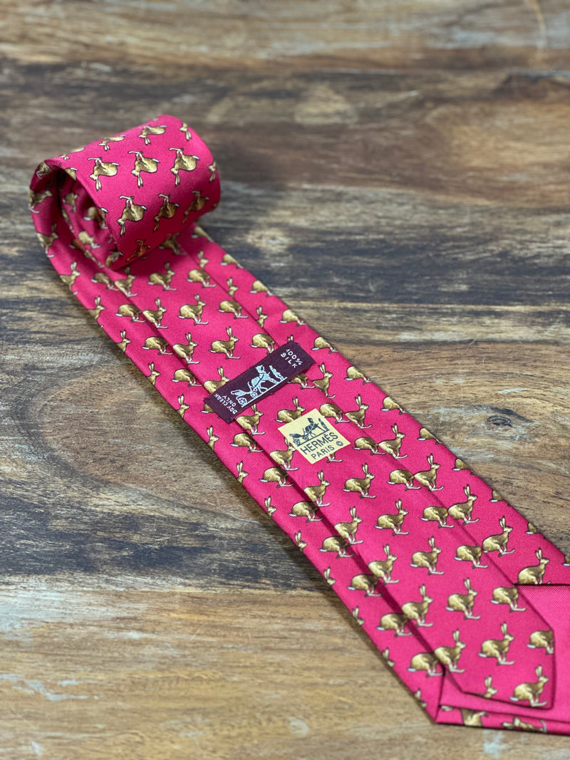 Corbata Hermés roja