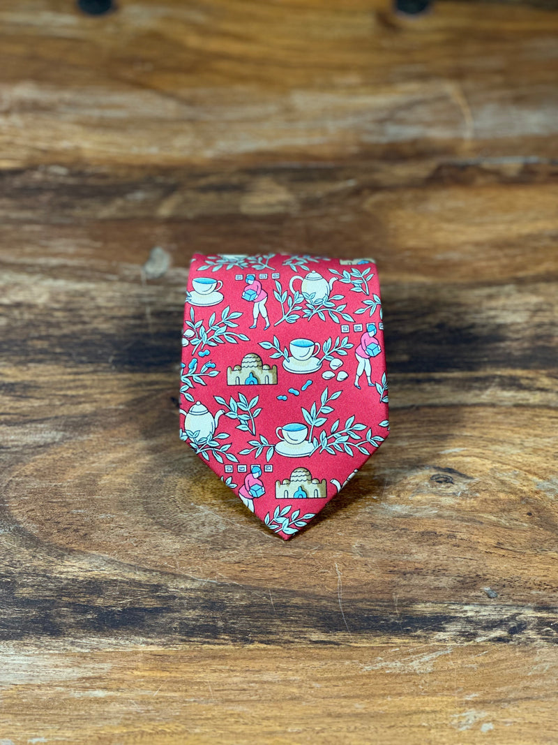 Corbata Hermés roja