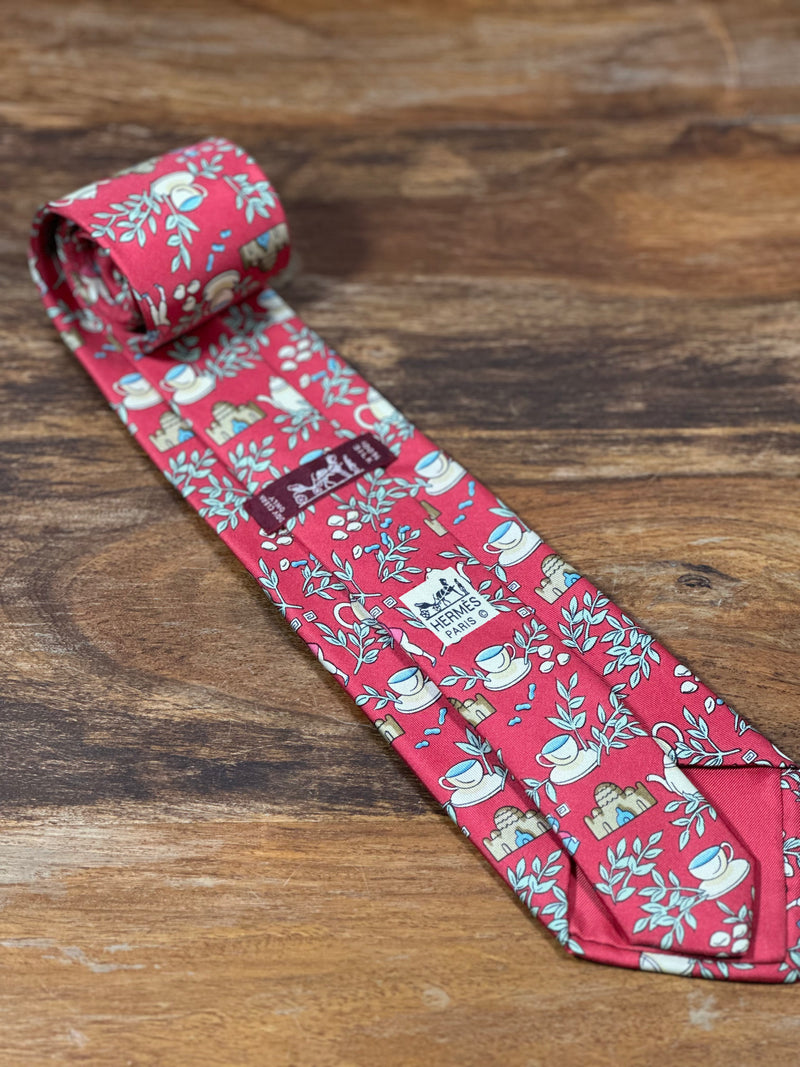 Corbata Hermés roja
