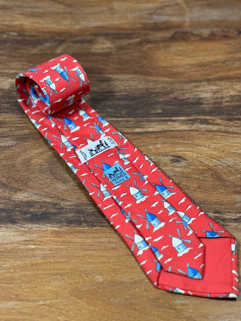 Corbata Hermés roja