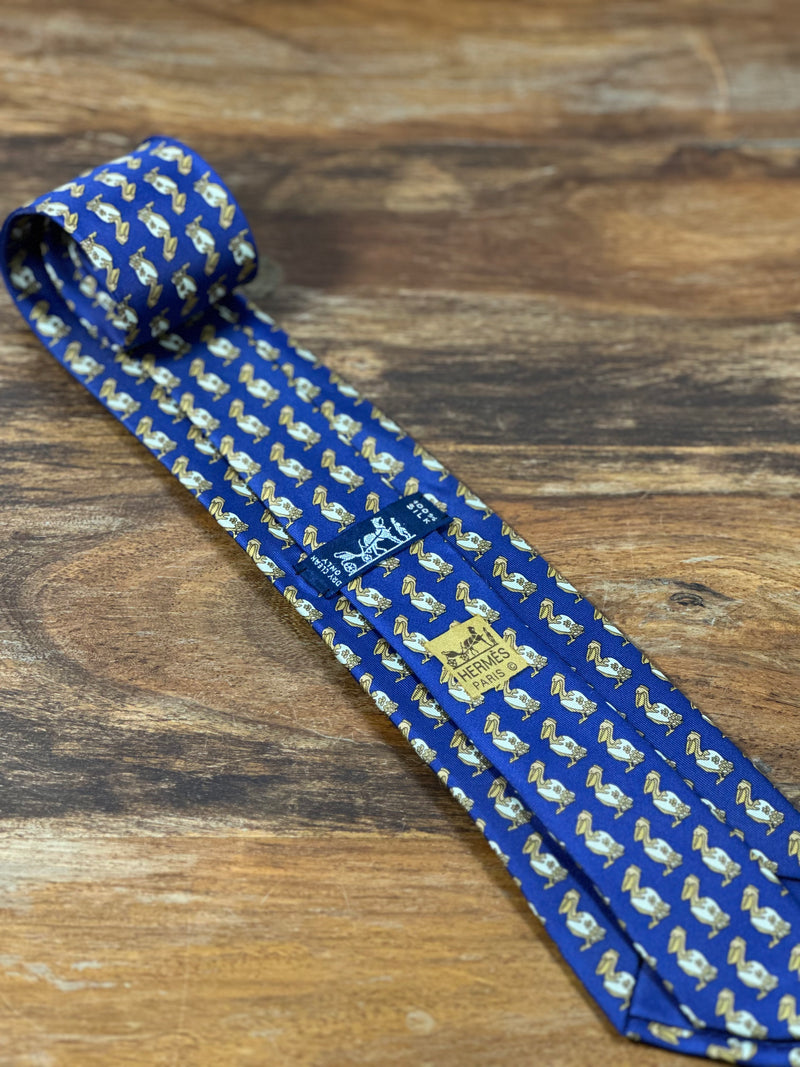 Corbata Hermés azul