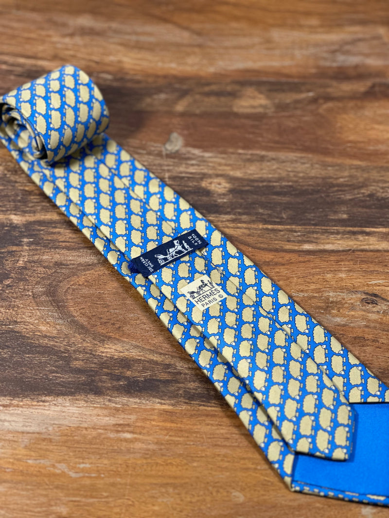 Corbata Hermés azul