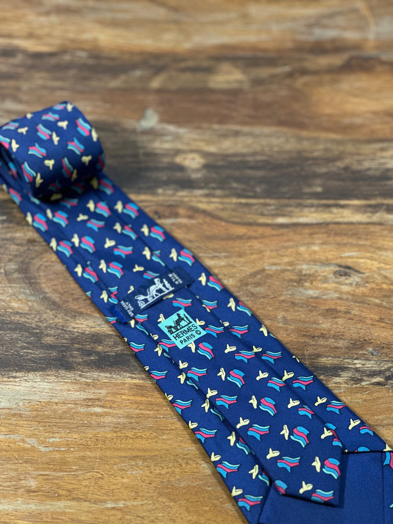 Corbata Hermés azul