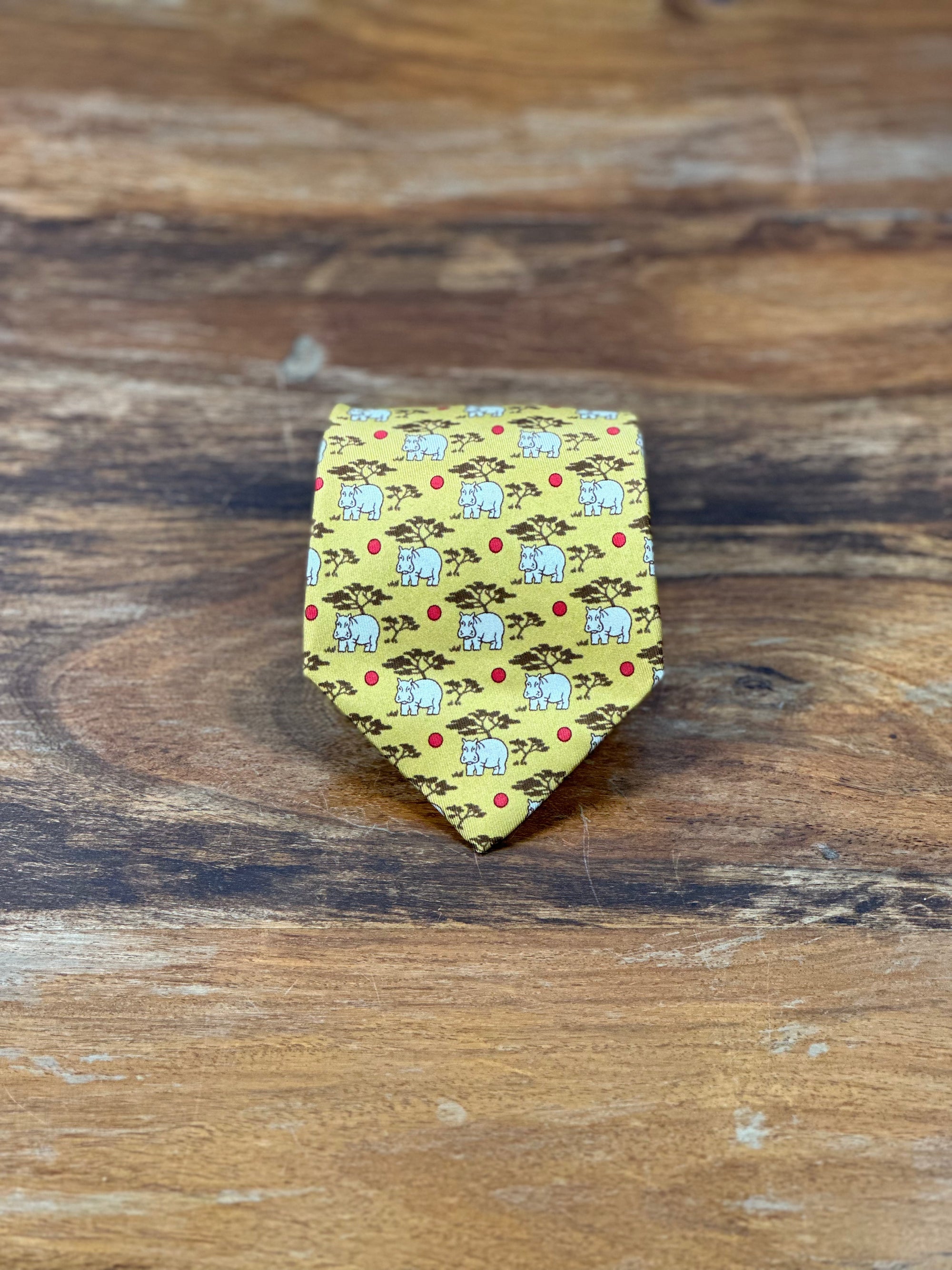 Corbata Hermés amarilla